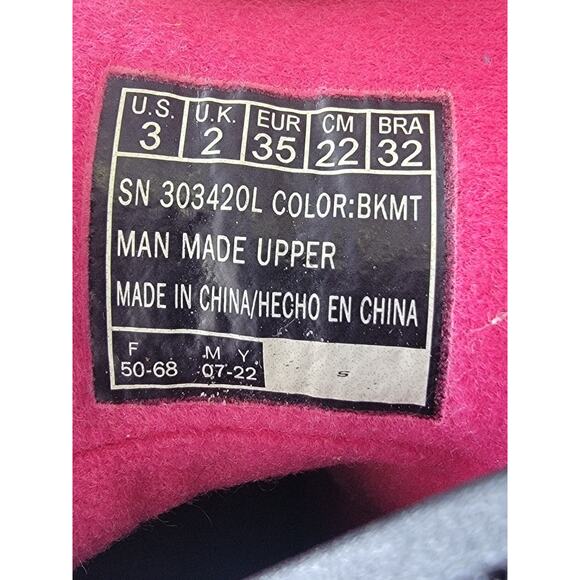 Skechers Boots Girls 3 Black Gravlen Combat Rainbow Kids Grunge Butterfly Boots - Picture 9 of 9